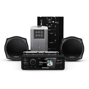 Rockford Fosgate HD9813SG-Stage2 Media Media Receiver ، واثنان من مكبرات الصوت ومجموعة مكبر للصوت لعام 1998-2013 Harley-Davidson Street Glide