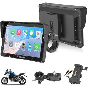 2025 Carpuride W702S PRO Motorcycle GPS Wireless Carplay/Android Auto, 7" Waterproof Motorbike Touch Screen, with BM05 Mount, Bluetooth Trans, Wired Controller, Navigation