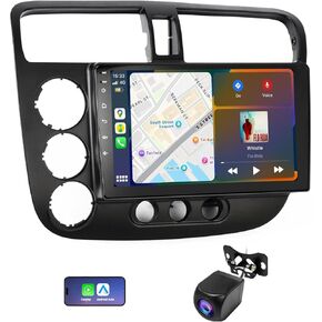 9 inch HD Touch Screen Car Stereo Radio for Honda Civic 2001-2005 with Wireless CarPlay & Android Auto, Built-in DSP/2G+64G/Bluetooth/GPS/WiFi/Backup Camera/Mic