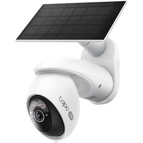 Tapo 4K Outdoor Camera Wireless, Battery Camera w/Solar Panel, 360° Pan, 24/7 Time-Lapse Capture, Free Person/Vehicle Detection, SD/Cloud Storage, Works w/Alexa and Google Home, VistaCam 360