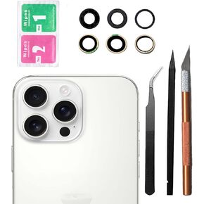 16 Pro Back Camera Glass Lens Replace for iPhone 16 Pro ، 16 Pro Max Camera Glass Lens Replace for iPhone 16 Pro Max Camera Lens مع مجموعة أدوات مثبتة مسبقًا وإصلاحها.