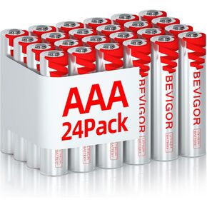 BEVIGOR AAA Lithium Batteries, 24Pack Lithium Iron Triple A Batteries, 1.5V 1200mAh Longer Lasting AAA Batteries for Flashlight, Toys, Remote Control, Non-Rechargeable