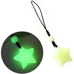 Glow in Dark Star Pendant Phone Chain Charm, Luminous Star Keychain Hanging Rope Lovely Phone Strap Bag Decor