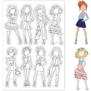 GLOBLELAND Moon Woman Clear Stamps for DIY Scrapbooking Television Jellyfish Silicone Clear Stamp Seals Transparent Stamps for Cards Making Photo Album Journal Home Decoration in Saudi Arabia
