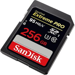 SanDisk Extreme Pro 256 GB SDXC - Class 10/UHS-I - 95 MB/s Read - 90 MB/s Write - 1 Card - 633x Memory Speed
