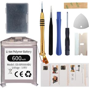 EB-BR800ABY Battery, 600mAh Upgrades Replacement Battery for Samsung Galaxy Watch Gear S4 46mm SM-R800 SM-R805 with Tools Kit