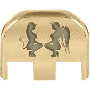 NDZ Performance Slide Back Plate for Glock Gen 5 Models 17 19 19X 22 23 26 27 34 45 47 - Laser Engraved Brass - 9mm/.40 - Custom Image & Color Fill Options - Made in USA