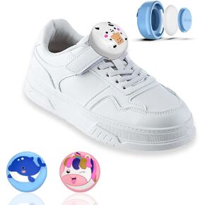 [4-Pack] for Air Tag Shoes Holder, Waterproof AirTag Holder Kids Hidden Silicone Cartoon Cute Airtag Case for Children's Shoelaces & Straps (Green/White/Blue/Pink)