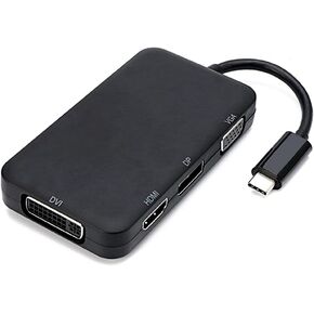 4-in-1 USB-C 3.1 Type C to HDMI DP DVI 4K VGA Multiport Cable Adapter Converter