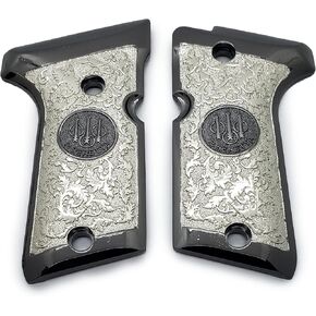 Grips for Beretta 92/96 Compact Size, Metal Beretta Grips Black Nickel Plated