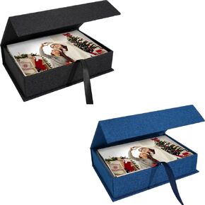 Photo Storage Box 4x6, Linen Photo Box, Memory Box Perfect to Store Your Photo, Pictures, Certificates, Scrapbooking Supplies, Keepsakes and Jewelry