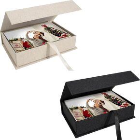 Photo Storage Box 4x6, Linen Photo Box, Memory Box Perfect to Store Your Photo, Pictures, Certificates, Scrapbooking Supplies, Keepsakes and Jewelry