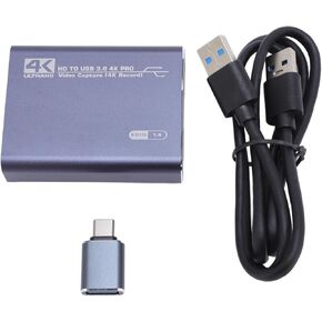 4K Video Capture Card, USB 3.0 HD Input HD Video Capture Device 5Ports USB HDMI USB C Streaming Device Plug and Play Video Game Capture for Broadcast Live Streaming Game