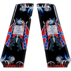 Custom 1911 A1 Full Size God and Country SPD Acrylic Ambidextrous Grips- Compatible with Kimber, Colt, Taurus and Sig
