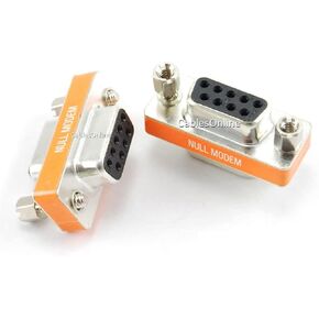 CablesOnline DB9 Null Modem Female to Female Slimline Data Transfer Adapter/Gender Changer, (2-Pack) (AD-N06M-2)