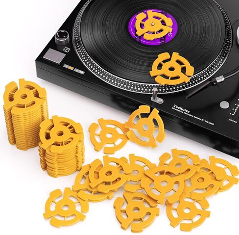 FACMOGU 30 Pack 45 RPM محول سجل ، 7 بوصات محول سجل فينيل في إدراجات 7 "سجل فينيل 45 محول للمشغل ، ومسطح بلاستيكي متين 45 دورة في الدقيقة يناسب أقراص دوارة قياسية in Saudi Arabia