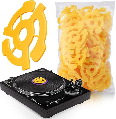 FACMOGU 30 Pack 45 RPM محول سجل ، 7 بوصات محول سجل فينيل في إدراجات 7 "سجل فينيل 45 محول للمشغل ، ومسطح بلاستيكي متين 45 دورة في الدقيقة يناسب أقراص دوارة قياسية in Saudi Arabia