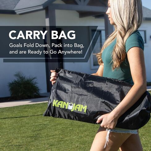 Kan Jam Pickleball - العب Pickleball Anywhere - لعبة كرة المخلل القائمة على الفريق - تتضمن 4 مجاديف كرة مخلل و4 كرات مخلل، أسود/أخضر in Saudi Arabia