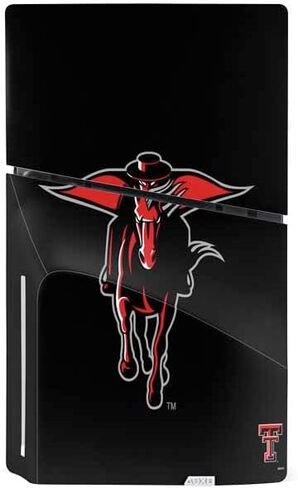 Skinit Decal Gaming Skin Compatible with PS5 Slim Disk Bundle - Officially Licensed Texas Tech University Red Raiders Logo Design in Saudi Arabia
