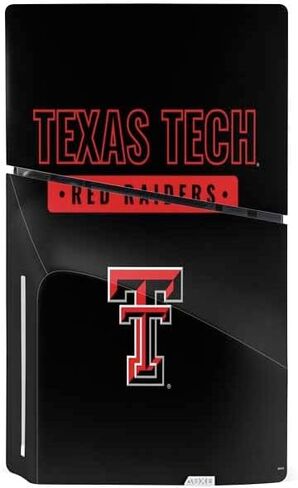 Skinit Decal Gaming Skin Compatible with PS5 Slim Disk Bundle - Officially Licensed Texas Tech University Red Raiders Logo Design in Saudi Arabia