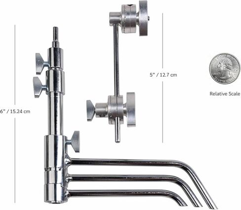 Matthews 5 "Pocket C-Stand مع 1/4" -20 محول-مصغرة C-Stand لتصوير المنتجات ومقاطع الفيديو على الطاولة ووقف الحركة وإنشاء المحتوى in Kuwait