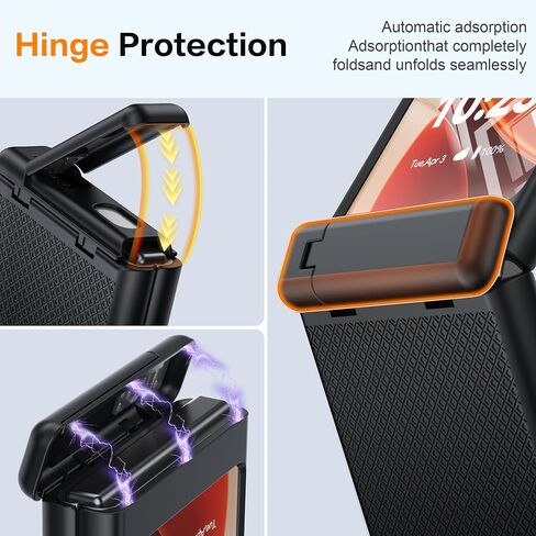 Magnetic for Motorola Razr Ultra 2025 Case [Hinge Protection＆Kickstand] [Built-in Front Screen Protector] [Compatible with MagSafe] Shockproof Full Body Phone Case for Moto Razr Ultra 2025 in Saudi Arabia