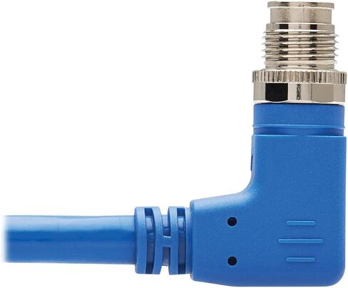 Tripp Lite M12 X-Code Cat6a Shielded Ethernet Cable, M12/RJ45 Cable, 10G F/UTP CMR-LP (M/M), IP68, 60W Power Over Ethernet, Blue, 6.6 Feet / 2M, Lifetime Manufacturer's Warranty (NM12-6A2-02M-BL) in Kuwait