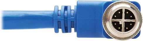 Tripp Lite M12 X-Code Cat6a Shielded Ethernet Cable, M12/RJ45 Cable, 10G F/UTP CMR-LP (M/M), IP68, 60W Power Over Ethernet, Blue, 6.6 Feet / 2M, Lifetime Manufacturer's Warranty (NM12-6A2-02M-BL) in Kuwait