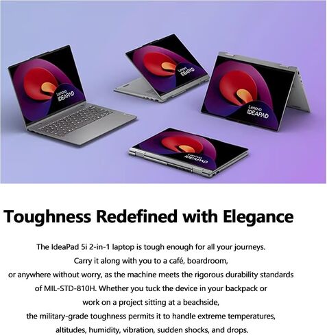 Lenovo Ideapad 5i 2-in-1 Touchscreen Laptop - w/Office Lifetime, Intel 7 150U (up to 5.4GHz),14" 1920 x 1200 Display, Fingerprint, Backlit KB, Win 11 Pro & External DVD Drive (16GB RAM | 1TB SSD) in Saudi Arabia