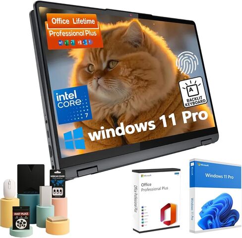 Lenovo IdeaPad Flex 5i 2-in-1 Locksureen Laptop-W/Lifetime Office ، Intel 7 150U ، 14 "1920 × 1200 عرض (Full HD+) ، بصمات الأصابع ، إضاءة خلفية KB ، Win 11 Pro & External DVD (16 جيجابايت رام ، 512 جيجابايت SSD) in Kuwait