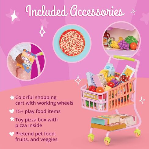 Glitter Girls – 79-pc Ice Cream Shop Playset – Play Food Treats, Candy Jars, and Storage Shelves – 14-inch Doll Accessories for Kids Ages 3 and Up – Children’s Toys in Kuwait