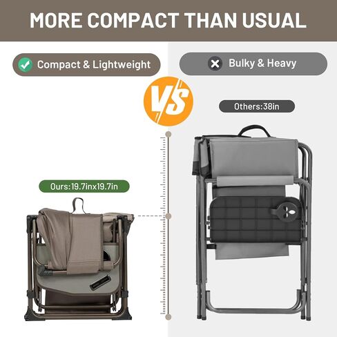 Timber Ridge 2 Pack Camping Mistraps كراسي مع جيوب الجدول الجانبية ، كرسي محمول قابل للطي في العشب الشقوق لعرض الرحلة في الهواء الطلق حفل النزهة 400 رطل ، الأزرق in Kuwait