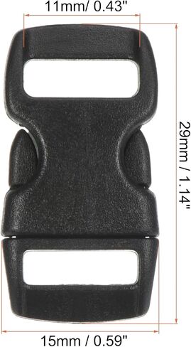 PATIKIL Plastic Buckles, 8 Pack Quick Side Release Clips for Strap, Webbing, Belt, Crafting, Backpack Repair, Sewing Projects, Black, 11mm in Saudi Arabia
