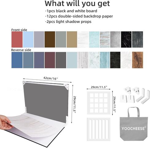 Photography Backdrop Product Photo Background: Small Product Photoshoot Props kit for Food Jewelry Mini Items Picture. (16x11.5inch Board Plus) in Saudi Arabia