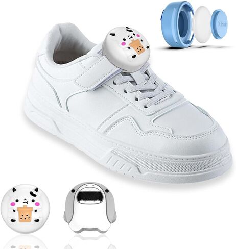 [4-Pack] for Air Tag Shoes Holder, Waterproof AirTag Holder Kids Hidden Silicone Cartoon Cute Airtag Case for Children's Shoelaces & Straps (Green/White/Blue/Pink) in Saudi Arabia