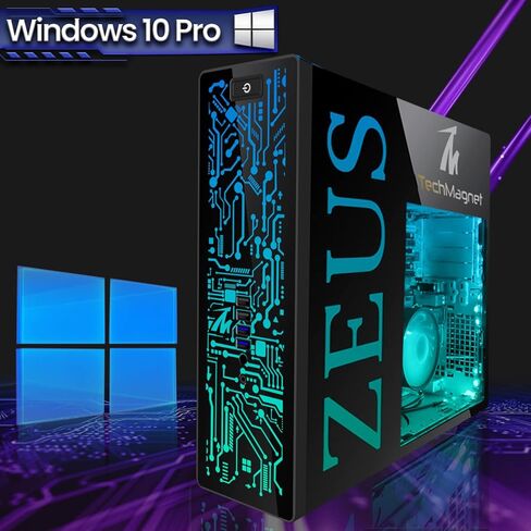 TechMagnet Gaming Desktop PC ، Intel I5 6th Gen ، Zeus Pro 6 ، RX 550 ، RAM 16GB ، 256GB SSD + 1TB HDD 22 Int Monitor ، RGB Keyboard Mouse ، SPEAKER ، Headphone ، WebCAM ، Windows 11 Pro (READED) in Kuwait