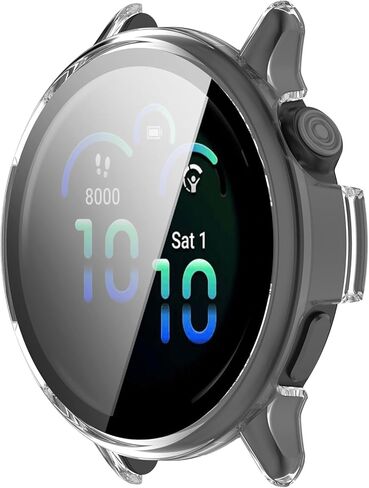 Compatible for Garmin Vivoactive 6 Screen Protector, All-Around PC Scratch-Resistant Bumper Protective Cover for Vivoactive6 Smartwatch Accessories (Clear) in Kuwait