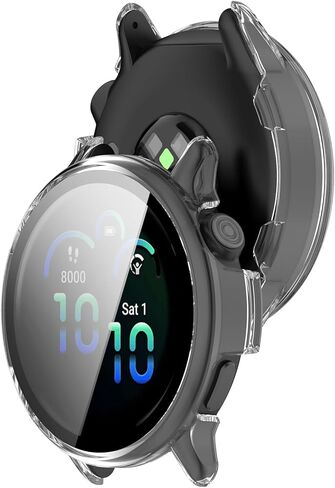 Compatible for Garmin Vivoactive 6 Screen Protector, All-Around PC Scratch-Resistant Bumper Protective Cover for Vivoactive6 Smartwatch Accessories (Clear) in Kuwait