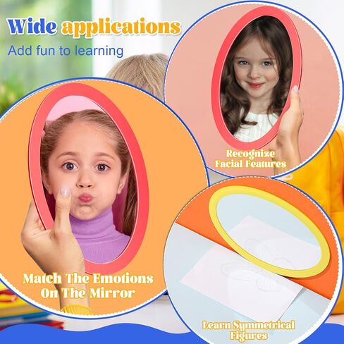 10 Pcs Small Oval Craft Mirror 4 x 6 Inch School Shatter Proof Plastic Mirror Acrylic Mirror Double Sided Protective Film Mirror Sheets Mirror Tiles for Kids Classroom DIY Home Decoration in Saudi Arabia