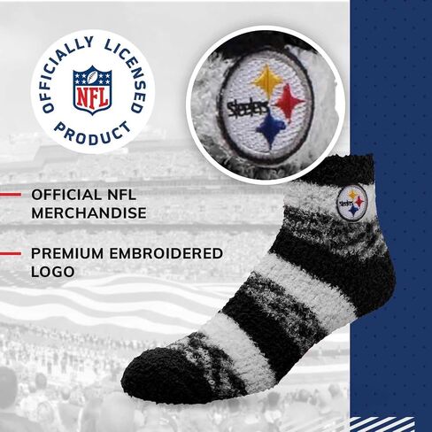 جوارب FBF NFL المريحة الناعمة - جوارب منزلية لتوفير أقصى درجات الراحة - ملابس Gameday - قطيفة فاخرة ومريحة - للجنسين (بيتسبرغ ستيلرز - وردي، مقاس واحد للبالغين) in Saudi Arabia