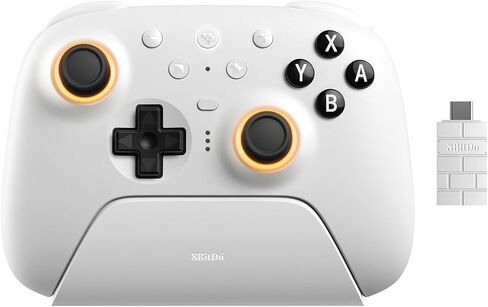 8BitDo Ultimate 2 Bluetooth Controller for Switch, Switch 2, PC&Windows,Switch Pro Controller with TMR Joysticks,Tactile/Hall Triggers,Programmable L4/R4 Bumpers,2 Back Paddle Buttons,RGB Ring,Yellow in Kuwait