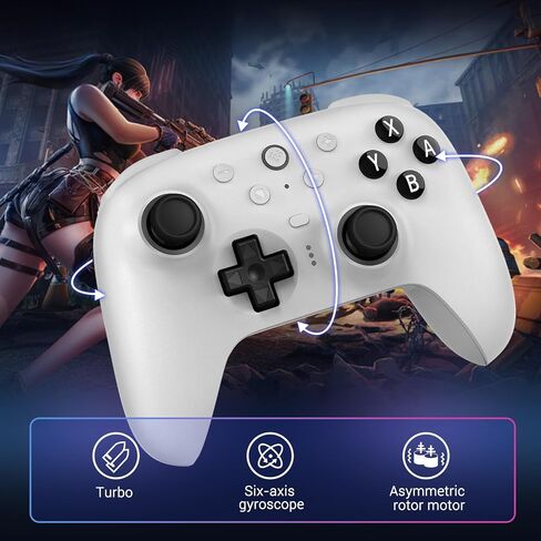 8BitDo Ultimate 2 Bluetooth Controller for Switch, Switch 2, PC&Windows,Switch Pro Controller with TMR Joysticks,Tactile/Hall Triggers,Programmable L4/R4 Bumpers,2 Back Paddle Buttons,RGB Ring,Yellow in Kuwait