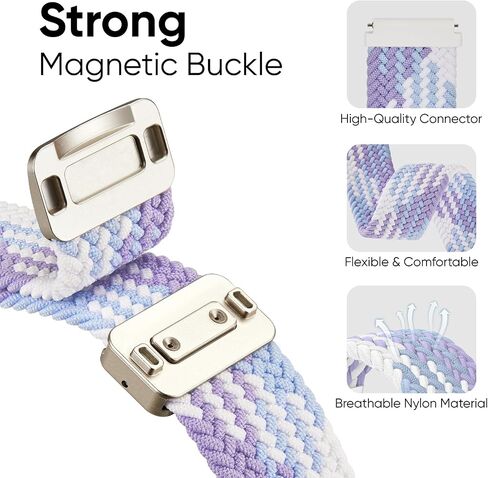 3 Pack Braided Bands Compatible with Samsung Galaxy Watch 7 6 4 5 FE Band 44mm 40mm/Galaxy Watch 6 4 Classic 42mm 46mm 43mm 47mm/Watch 5 Pro Band 45mm/Active 2, 20mm Stretchy Nylon Sport Band in Kuwait