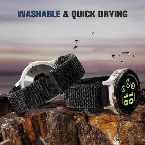 18mm 20mm 22mm Hook and Loop Watch Band Compatible with Garmin Vivoactive 5/ Vivoactive 6/ Vivoactive 3, Soft Nylon Breathable Sport Strap for Venu 2S/ Venu3S/ Forerunner 265s,Venu 3/ Venu 2 Men Women in Kuwait