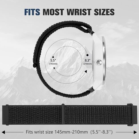 18mm 20mm 22mm Hook and Loop Watch Band Compatible with Garmin Vivoactive 5/ Vivoactive 6/ Vivoactive 3, Soft Nylon Breathable Sport Strap for Venu 2S/ Venu3S/ Forerunner 265s,Venu 3/ Venu 2 Men Women in Kuwait