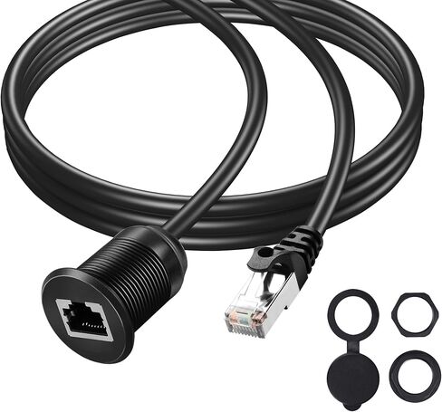 CAT6 RJ45 لوحة موسع جبل الذكور إلى أنثى CAT6 Ethernet LAN كابل ملولب للسيارة دراجة نارية الشاحن in Kuwait