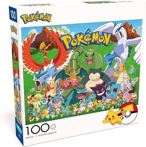 Buffalo Games - Pokemon - Fan Favorites - 100 Piece Jigsaw Puzzle for Families Challenging Puzzle Perfect for Family Time - 100 Piece Finished Size is 15.00 x 11.00 in Saudi Arabia