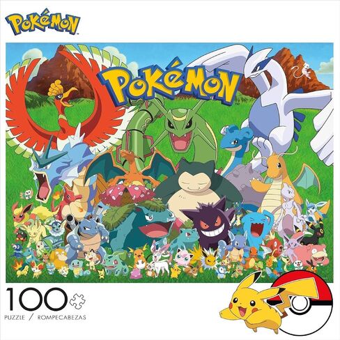 Buffalo Games - Pokemon - Fan Favorites - 100 Piece Jigsaw Puzzle for Families Challenging Puzzle Perfect for Family Time - 100 Piece Finished Size is 15.00 x 11.00 in Saudi Arabia