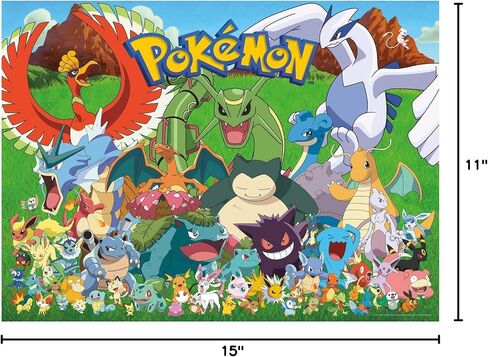 Buffalo Games - Pokemon - Fan Favorites - 100 Piece Jigsaw Puzzle for Families Challenging Puzzle Perfect for Family Time - 100 Piece Finished Size is 15.00 x 11.00 in Saudi Arabia
