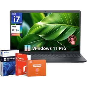 Dell Inspiron 15 Touchscreen Captop ، Copilot-AI ، Intel I7-1355U (تصل إلى 5 جيجا هرتز) ، رسومات Intel Iris XE ، 15.6 "